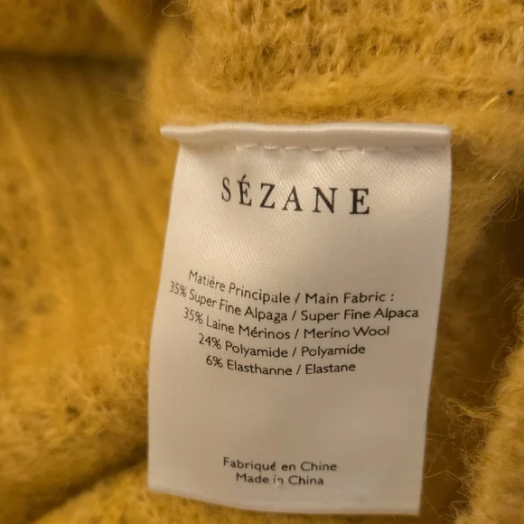 *Moving Sale*: Sezane Mustard Alpaca Wool Yellow Half-Zip Jumper Size S - Picture 7 of 11